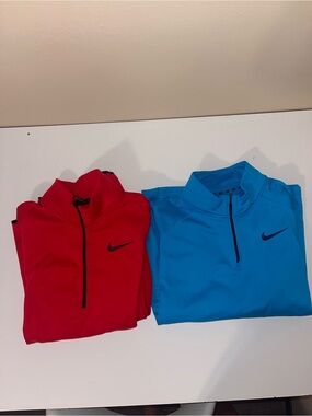 2 Nike Dri-FIT AND Therm-FIT Half-Zip Pullovers